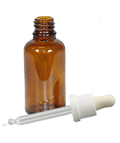 Pack 3 Botellas 30ml de Vidrio Color Topacio con Pipeta Vacías Para Aromaterapia, Arte, Manualidades