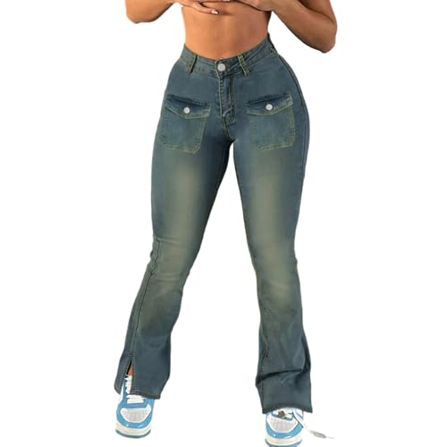 Plus Size Jean for Curvy Women Flare Jeans for Women Boot Cut Jeans for Woman High Rise Waisted Baggy Wide Leg