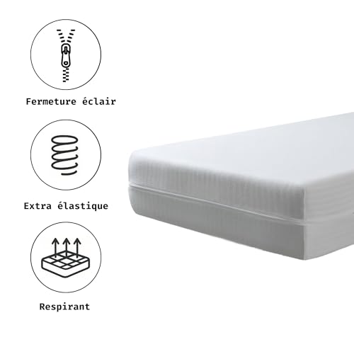 Housse de matelas extensible Tural résistante et réglable avec zip