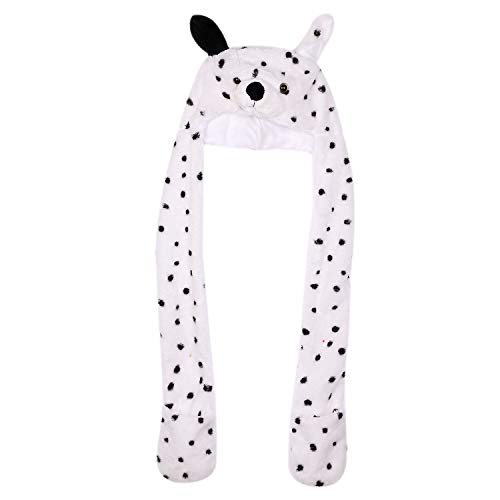 Image of Women Winter Warm Hat Scarf Gloves Set 3-in-1 Plush Cartoon Animal Hooded Hat Earflap Beanie for Outdoor cold days