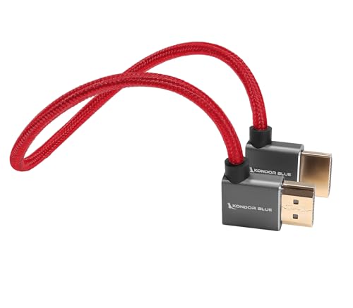 Câble HDMI 2.0 court coudé 4K 60Hz HDR KONDOR BLUE rouge pour boîtier