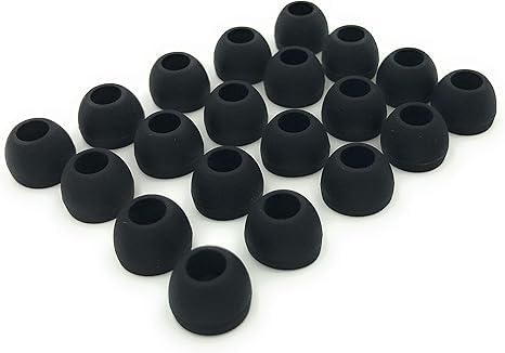 Replacement Earbud Tips Pack of 20 – Soft Silicone Eartips Cushions for in-Ear Headphones, Comfortable Noise Isolating Ear Tips Compatible with Most Earphones (Black)-image-9