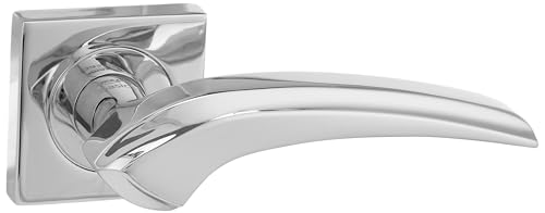 Image of amazon basics Door Handle for Main Door | Main Door Handle |5 inch Length of Handle for Grip | Brass | crom Finish | Zinc Alloy