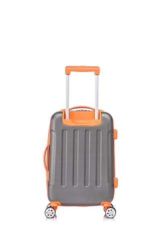 Image of Rockland London Hardside Spinner Wheel Luggage Set, Charcoal, Carry-On 20-Inch and Tote 14-Inch (F1902-CHARCOAL)