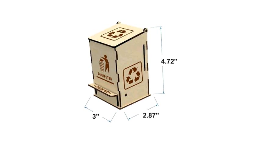 LASERMEECRAFT Miniature Wooden Pedal Bin - Desk Wastebasket, Small Trash Can, Novelty Gift | Made in India, 7.6x7.3x12 cm 3