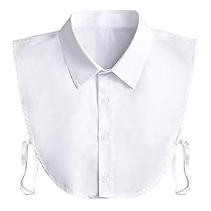 Fake Collar Detachable Dickey Collar Blouse Half Shirts Peter Pan Faux False Collar for Women & Girls Favors, White One Size