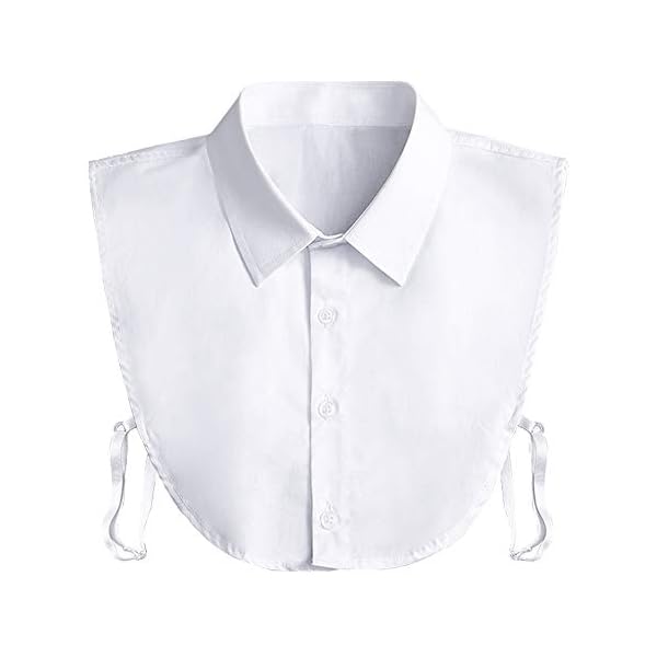 Fake Collar Detachable Dickey Collar Blouse Half Shirts Peter Pan Faux False Collar for Women & Girls Favors, White One Size