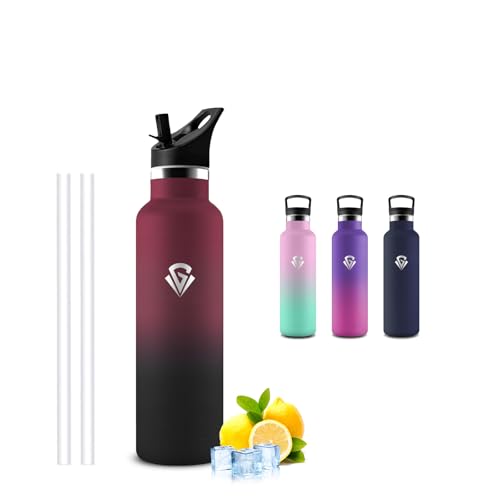 Botella Agua Acero Inoxidable, Botella Termica 500ml, A Prueba de Fugas, Cantimplora Gym, sin BPA, Cantimplora Acero Inoxidable, Fácil de Llevar, para Oficina, Cámping, Senderismo, Viajar, Escuela