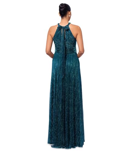 Betsy & Adam Women's Long Braided Halter Tie Back Dress2