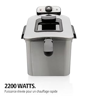 Brabantia BBEK1130 Friteuse - 4 litres - 2200 Watt - Zone froide - Température réglable - Passe au lave-vaisselle - Protection contre la surchauffe - Acier inoxydable