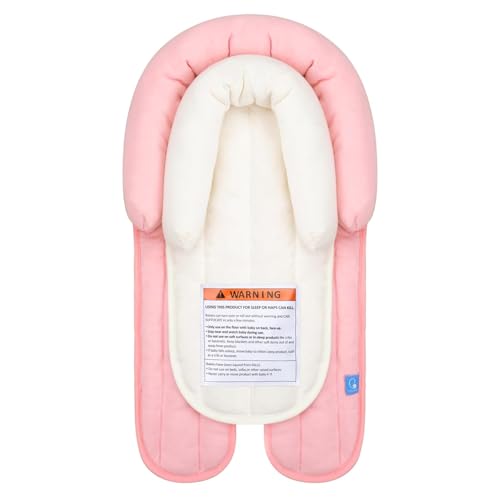 Image of COOLBEBE Upgraded 2-in-1 Babybody Supports for Newborn Infant - Extra Soft Breathable Car Seat Insert Cushion Pad, Perfect for Carseat, Stroller, Swing, Bouncer, Pink