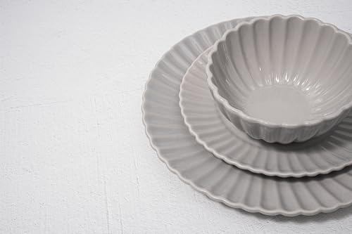 Image of 16 Piece Dinnerware Set Aruba (Cloudy Grey) Plates, Bowls, and Mugs Set for 4