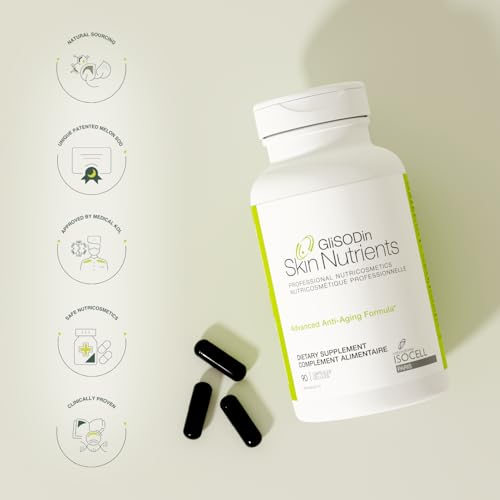 Image of GliSODin Anti-Aging - Skin Supplements Formulated with Moisturizing Ingredients - Clinically Proven to Help Achieve More Radiant Skin and to Improve The Appearance of Wrinkles - 90 Capsules