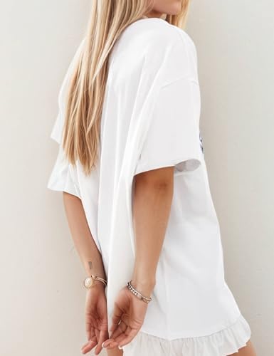 Women's Cottton Oversized Harvest Vintage Floral Graphic Tees Y2K Tops Summer Casual Streetwear T-Shirt - Image 4