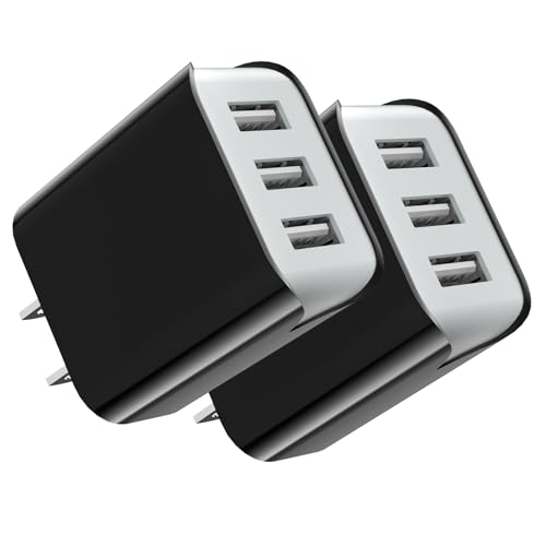 TOPWE USB コンセント 充電器 ac アダプター 【２個セット・PSE認証済】3ポート 3.1a iPhone Xperia Samsung Galaxy Android 等のUSB機器対応 (ブラック)