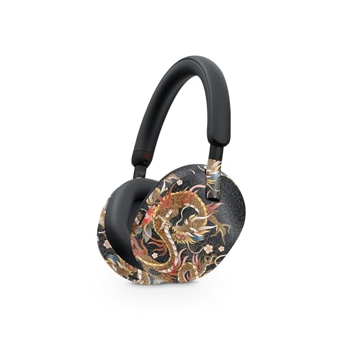 Image of MightySkins Glossy Glitter Skin Compatible with Sony WH-1000XM5 Headphones - Stitch Dragons | Protective, Durable High-Gloss Glitter Finish | Easy to Apply