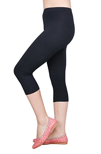 IRELIA 3 Pack Modal Girls Leggings Capri Solid Pant for School/Holiday 01 XL Black/Black/Black - image 3
