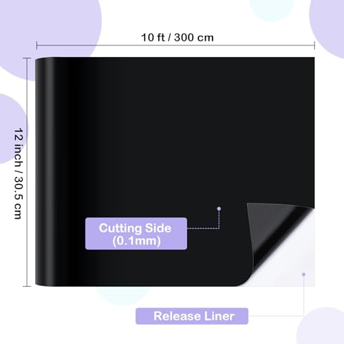 Euqvunn Plotterfolie Vinyl 30.5 cm x 300 cm, Robuste Permanente Vinyl für Basteln, Aufkleber, Schilder und DIY-Projekte - Beständig, Einfach zu Schneiden und Aufzubringen