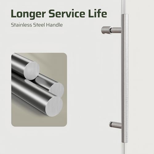 Image of 56-60 inch W x 60 inch H Bathroom Frameless Tub Sliding Shower Door, Soft-Close Bathtub Single Sliding Shower Doors with 5 /16 inch (8mm) Clear SGCC Tempered Glass, Reversible Installation, Brushed Nickel