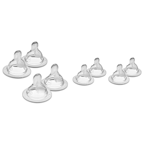 Image of MAM Bottle Nipples Mixed Flow Pack - Medium & Fast Flow Levels 2 & 3, SkinSoft Silicone Nipples for Baby Bottles, Fits All MAM Bottles, 8 Pack