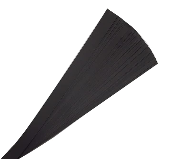 Black, White or Ivory Paper Strips for Weaving Projects. Paper Strips for Moravian Stars, German Stars and Frobel Stars. 50 strips per pack (3/8 inch, Black)