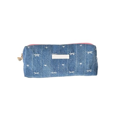 JUSKAQZYI Estuche for lápices de Estilo Fresco con Cremallera, Estuche for lápices de Gran Capacidad, Organizador de papelería for niñas y niños(Navy Blue)