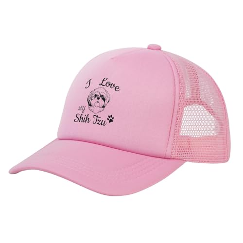 Love My Dog,Shih Tzu Unisex Baseball Cap Vintage Snapback Cap Adjustable2