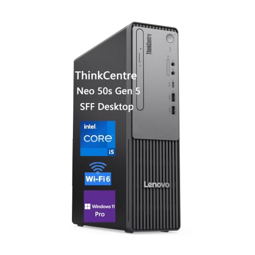 Image of Lenovo ThinkCentre Neo 50s Small Form Factor Desktop: Intel i5-14400 | Lenovo 14th Gen i5 SFF Business Desktop, 32GB DDR5, 1TB SSD, Windows 11 Pro, Wi-Fi 6, Bluetooth, RJ45 port