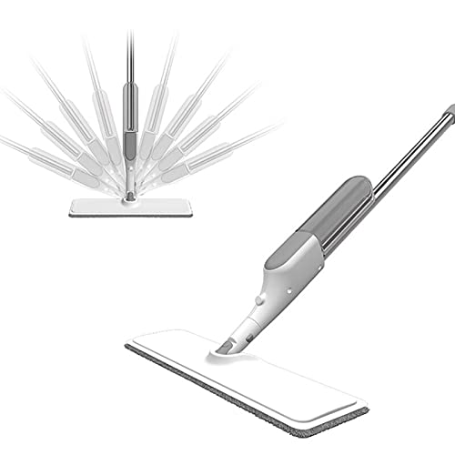 Mop z mikrofibry spray do wody Mop do czyszczenia podłóg automatyczny spray pozioma płyta MOP przyrząd do czyszczenia z matą z mikrofibry wielokrotnego użytku płaski mop (kolor: biały)