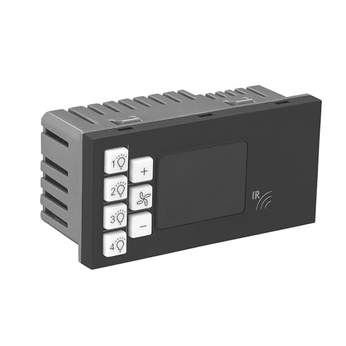 Image of Legrand Allzy Remote Control Unit | 4 Module, RC Control, PMMA Mechanism, Polycarbonate, IP20 Rated, Control Fan and Light | Suitable For Office, Hotel, Residence | 681254 (Pack of 1, Matt Black)