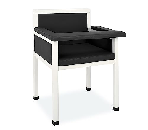 Vivacomfort Luxe Upholstered Blood Drawing Chair – Padded Phlebotomy Seat w/Adjustable Armrest & Steel Framing – Ideal for Hospitals & Medical Facilities (Black)