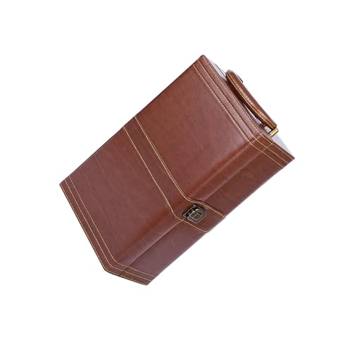 Portavinos elegante con juego completo y asa de cuero: el regalo ideal para amantes del vino