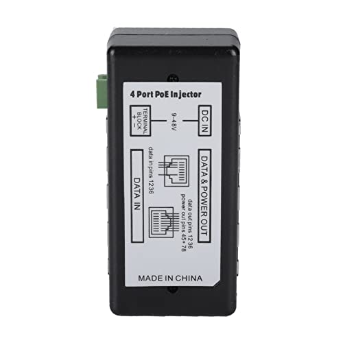 Inyector PoE de 4 puertos DC9V-48V para cámaras IP | Adaptador seguro de alimentación Ethernet miniatura 2