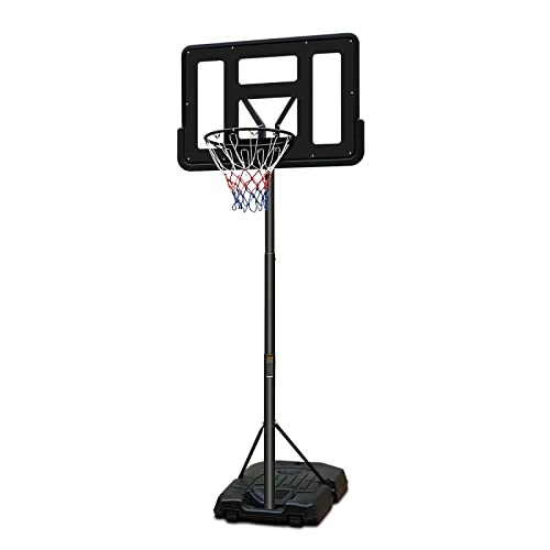Basketball Hoop Portable Basketball Goal System 6.5 10ft Adjustable 44in Backboard for Indoor Outdoor Black