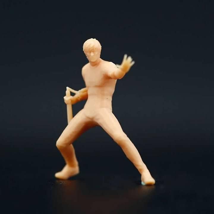 ZEDACA (6 Pcs) 1/64 Kung Fu Classic Action Miniature Model Sand Table Villain Scene Need to Be Colored by Yourself