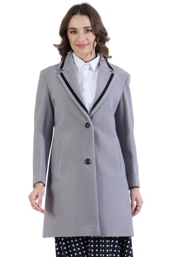 Image of PLAGG Women's Notched Lapel Long Overcoat