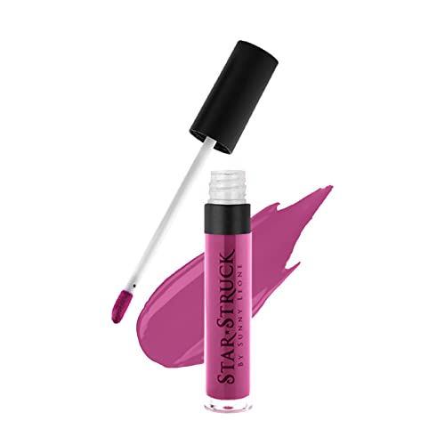 STARSTRUCK BY SUNNY LEONE Glossy Liquid Lip Color, Dark Purple | Highly Pigmented, Hi-Shine & Non-Sticky Formula | Lip Gloss For Girls, Women | Purple Taffy