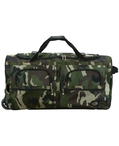 Image of Rockland Rolling Duffel Bag, Black, 22 inch