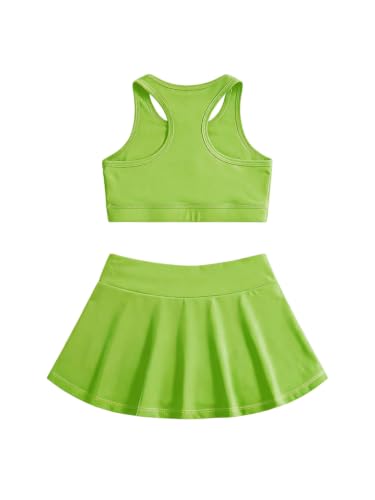 Image of SOLY HUX Toddler Girl's 2 Piece Workout Outfits Lightweight Crop Tank Tops and Skort Athletic Set