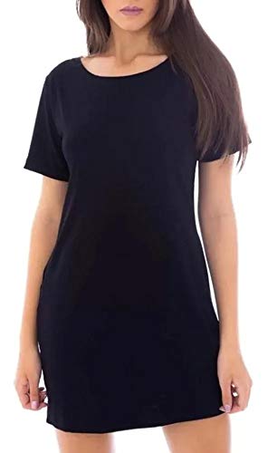 Vestido Camisetão Feminino Para Mulheres Alta Qualidade Super Estiloso – Slim Fitness Fashion – Pret