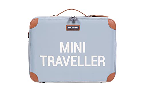 Childhome, Maleta para niños, Fin de Semana, Formato de Cabina, Compacto, sólido, asa para Transporte, Etiqueta de Nombre, diseño, Piel sintética, Mini Traveller Gris/Crudo Cover