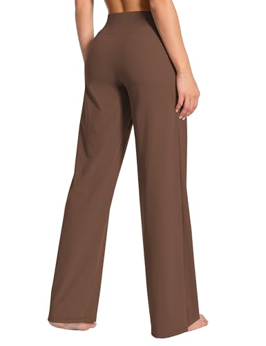 Image of BUBBLELIME Women High Waist Wide Legs Yoga Pants Loose Sweatpants Pockets | 29 inch /31 inch /33 inch /35 inch /37 inchInseam,2 Styles / Dress /Basic,Lounge,Comfy,Stretch Casual Work
