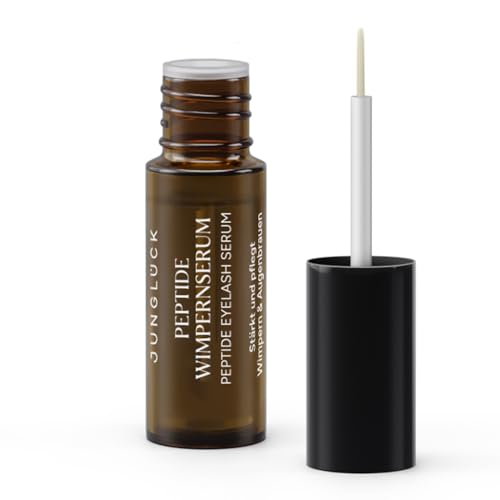 JUNGLÜCK Peptide Wimpernserum Ohne Hormone - Vegan | Für lange und dichte Wimpern und schöne Augenbrauen | Wachstum Lash Serum und Augenbrauenserum mit 5-fach Wirkkomplex aus Peptiden