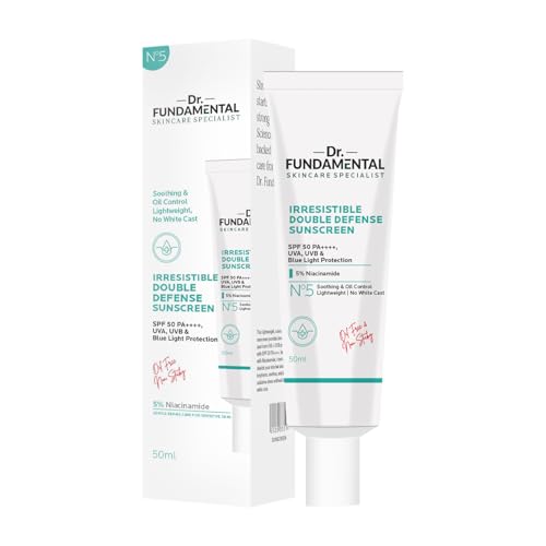 Image of Irresistible Double Defence Sunscreen | Sunscreen for Oily Skin SPF 50 PA++++ | No White Cast | Lightweight Non-Greasy Formula | Broad Spectrum & Blue Light Protection | Clinically Tested - (In-Vivo) - 50 ml