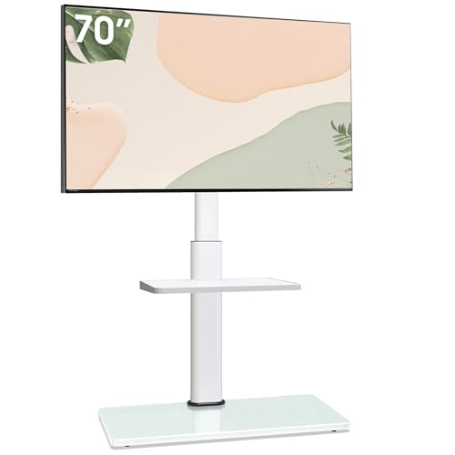 AOKCOS Supporto TV da Pavimento inclinabile per 32-55 65 70 Pollici, Girevole Altezza Regolazione...