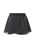 Arshiner Girls' Dance Basic Classics Chiffon Wrap Skirt,Black,Size L