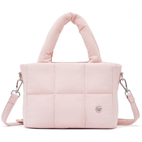 WESTBRONCO Small Puffer Crossbody Bags for Women Mini Tote Bag, Puffy Nylon Shoulder Purse, Womens Quilted Handbags