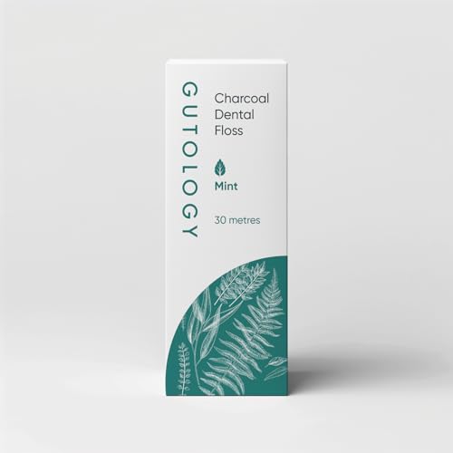 Gutology Hilo dental de bambú natural (30 m) con cera de árbol de vela y aceite de menta, hilo dental a base de plantas para eliminar manchas, libre de fragancias sintéticas e ingredientes