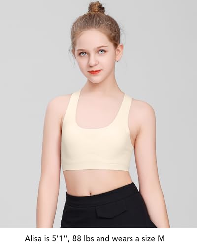 Training Girls Bras for Teens 10-16 Racerback Seamless Design with Removable Soft Padding Bras4