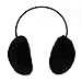 BOONJOVIA Adjustable Real Rex Rabbit Fur Earmuffs- Soft Warm Ear Muffs for Winter Women Men (Black)